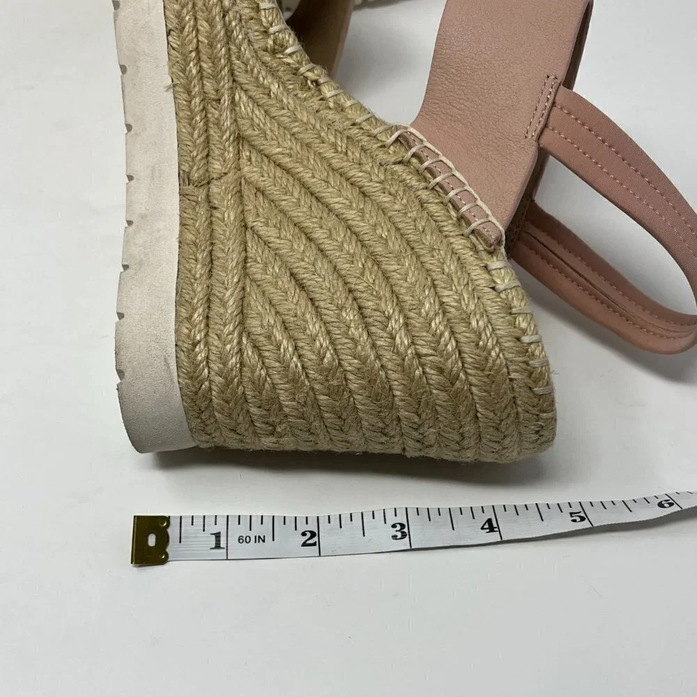 Kenneth Cole wedge espadrilles nude pink sandals 8.5